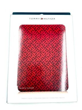 NIB Tommy Hilfiger Red and Black Geometric Tablet Sleeve (B0004)
